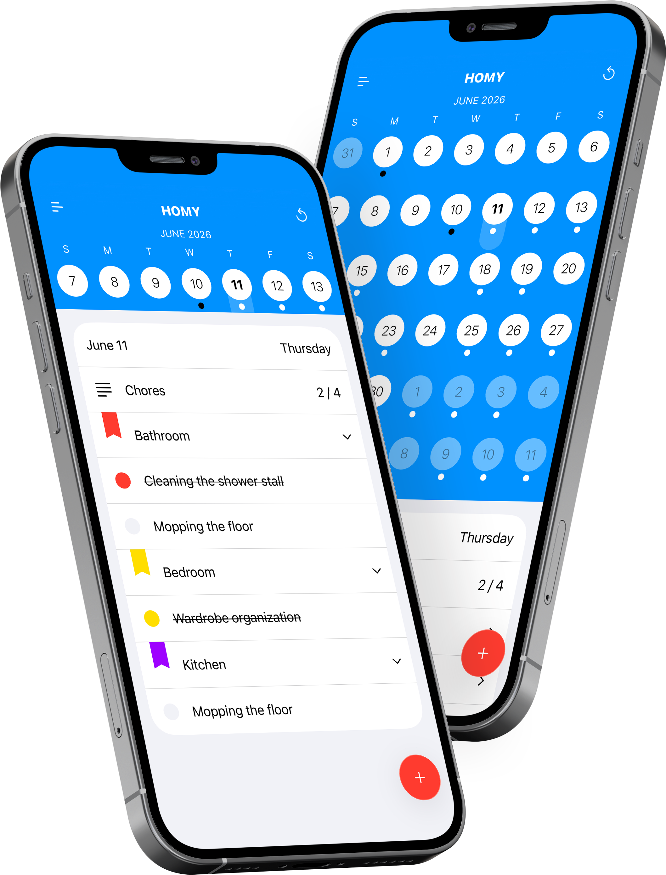 Housework planner with household chores schedule and home cleaning checklist